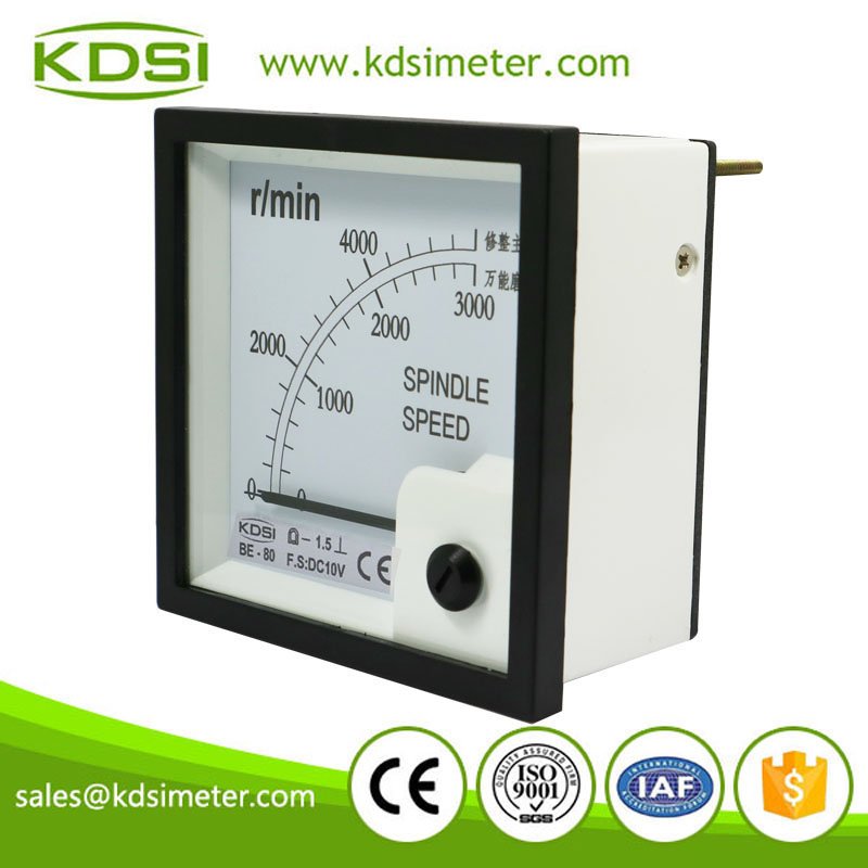 China Supplier BE-80 DC10V 3000 r/min analog panel spindle speed meter