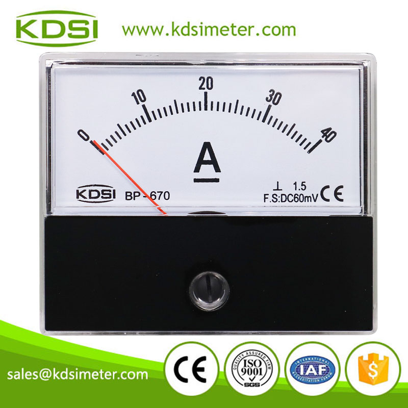 New Hot Sale Smart BP-670 DC60mV40A panel analog current meter for shunt