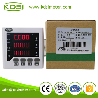 Smart digital BE-72 3AA AC200-1A three phase digital ac ammeter current amp meter