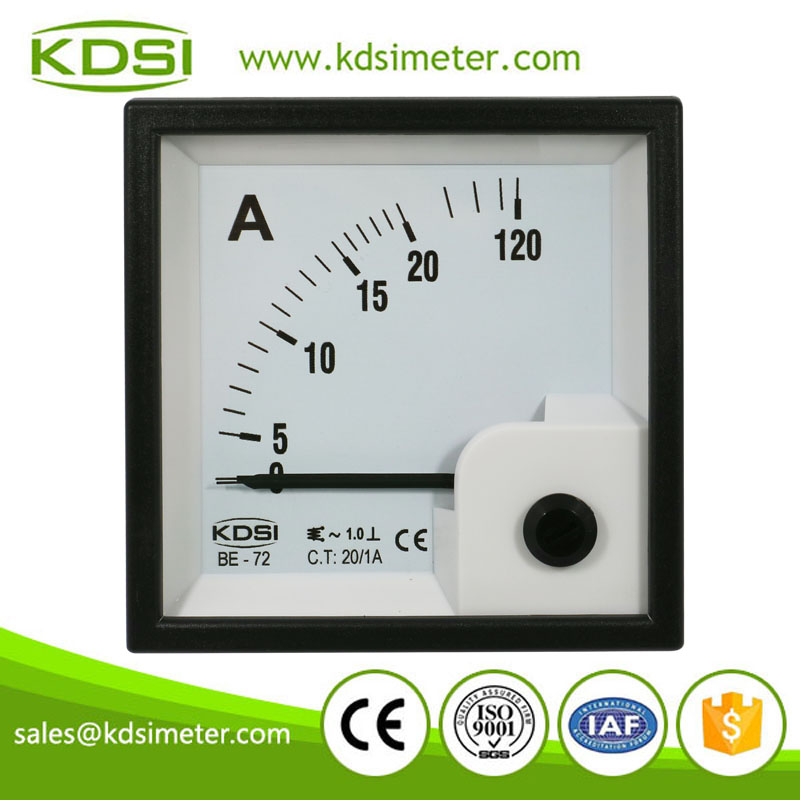 High quality professional BE-72 AC20/1A 6times overload CL1 analog panel ammeter amp meters
