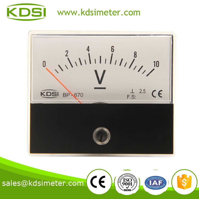 BP-670 60*70 DC Voltmeter DC10V ce certificate analog voltmeter,panel meter