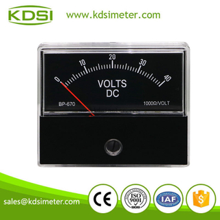 High quality BP-670 DC40V black panel analog dc voltage meter