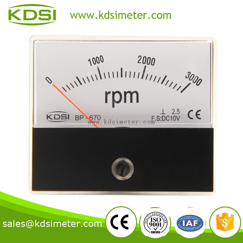 CE approved high quality BP-670 DC10V 3000rpm panel analog rpm tachometer