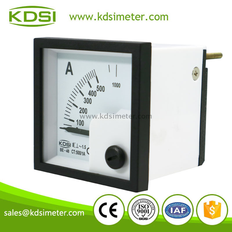 KDSI mini type BE-48 AC500/1A ac analog panel ammeter