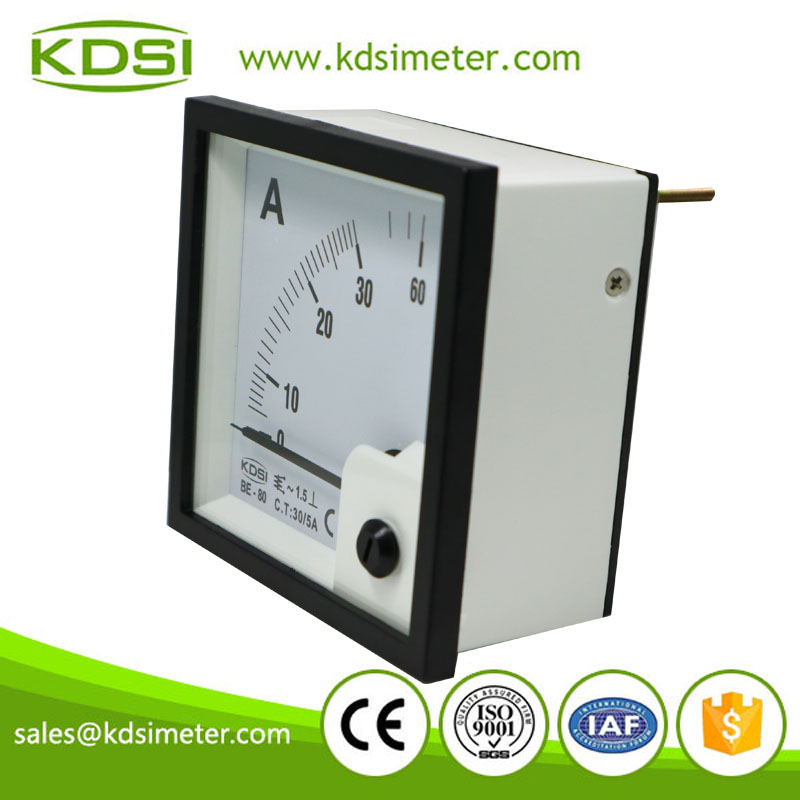Hot Selling Good Quality BE-80 AC30/5A analog panel ac ampere meter