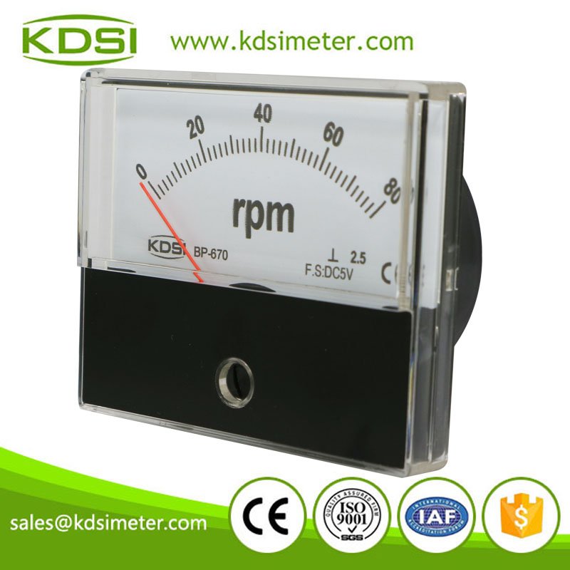 Measurement moving coil BP-670 DC5V 80rpm analog panel rpm meter