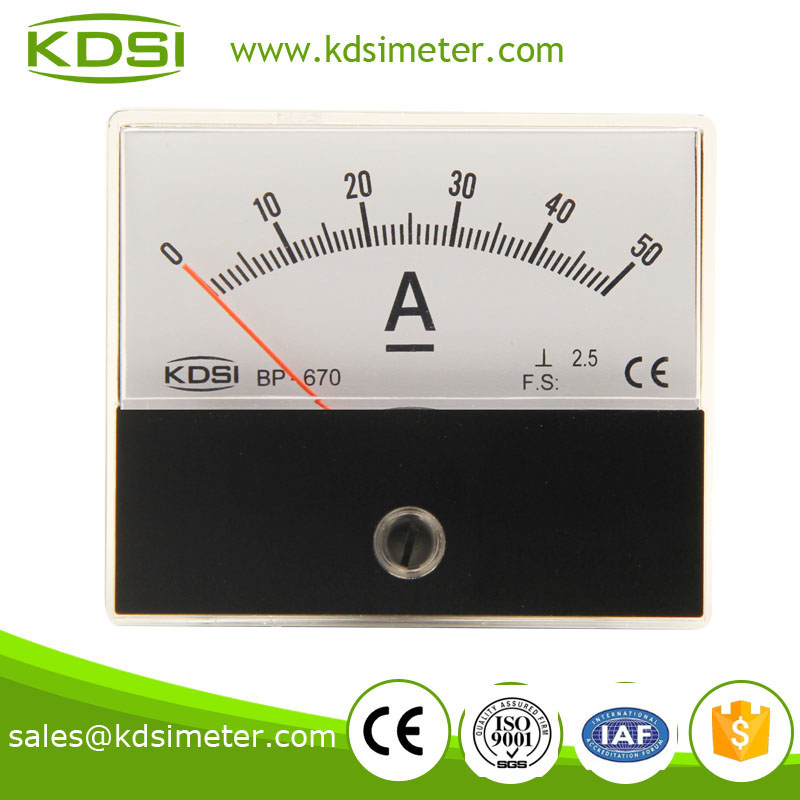 Square type BP-670 60*70 DC50A auto ammeter