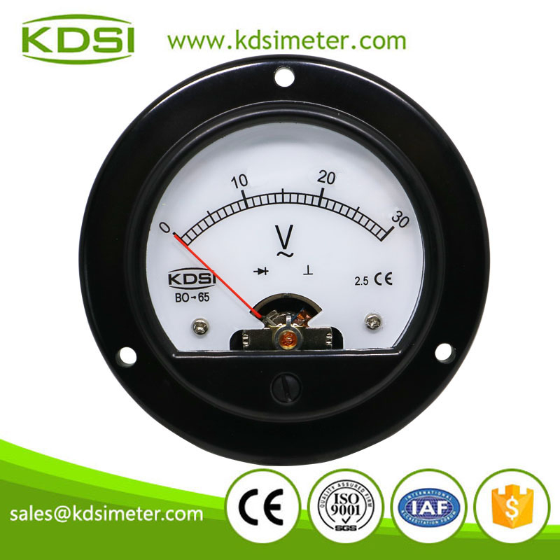 CE Approved BO-65 AC30V rectifier panel backlighting ac round voltmeter