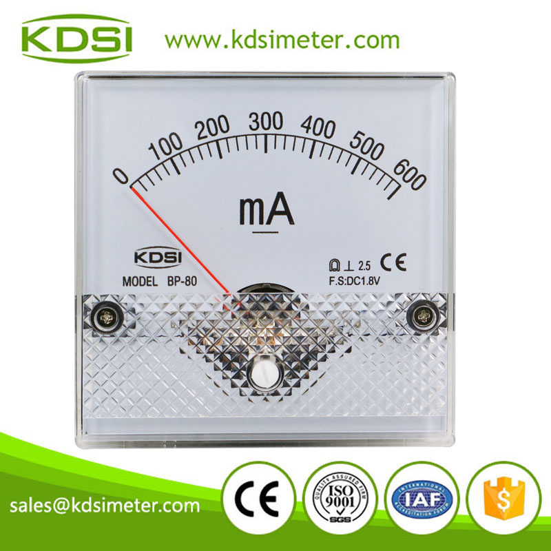 Factory direct sales BP-80 DC1.8V 600mA analog panel mount ammeter