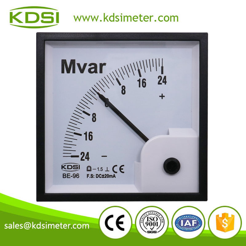 High quality BE-96 DC+-20mA +-24Mvar panel analog current display reactive power meter