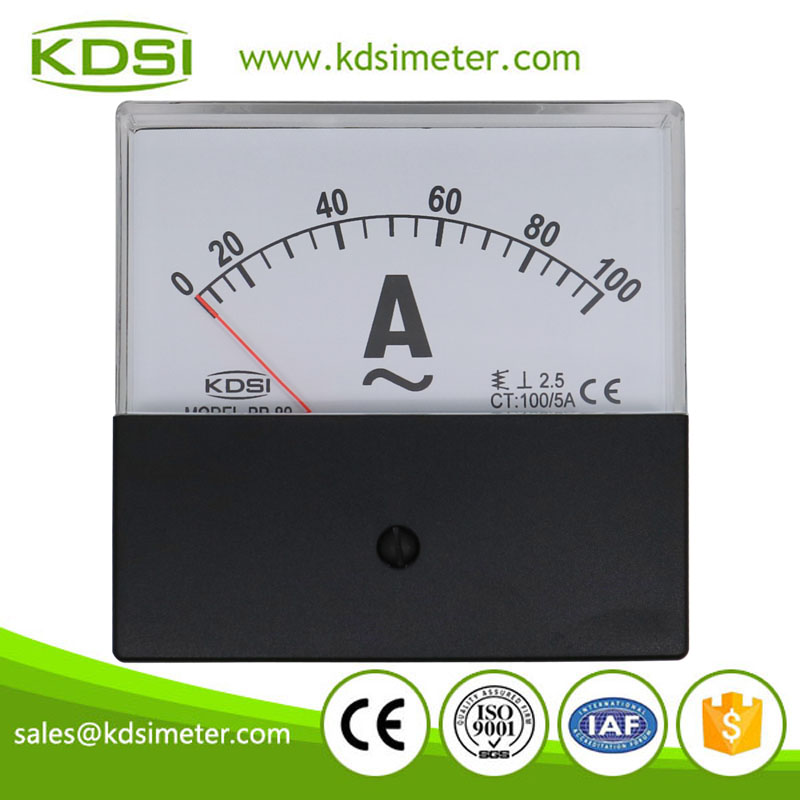 Safe to operate BP-80 AC100/5A with black cover ac analog panel price of ammeters