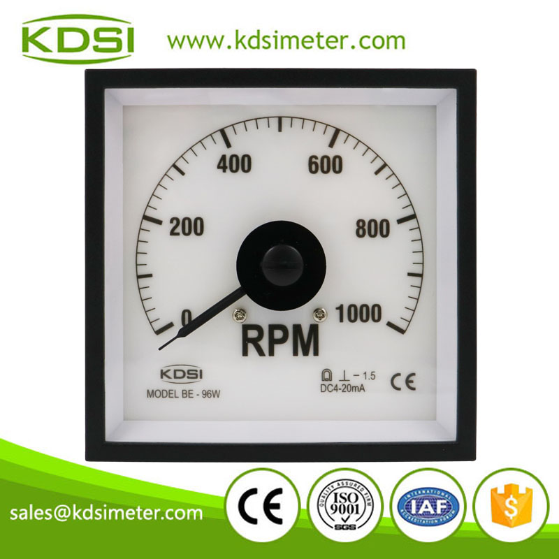 Hot Selling Good Quality BE-96W DC4-20mA 1000rpm backlighting analog panel marine tachometer