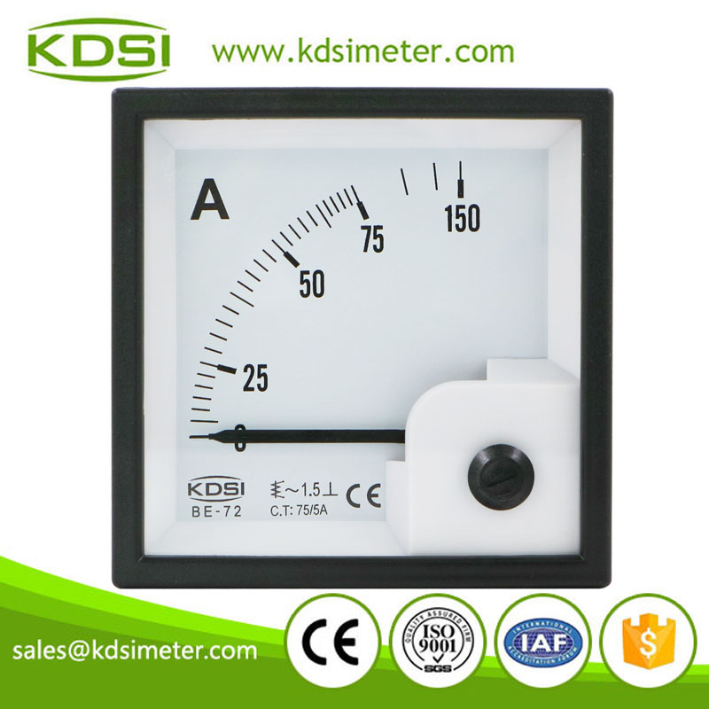 Easy operation BE-72 AC75/5A ac panel analog ammeter