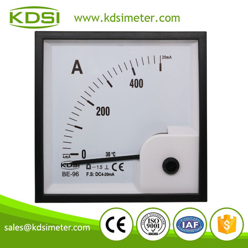 CE Approved BE-96 DC4-20mA 500A analog dc amp panel meter with 4-20mA output