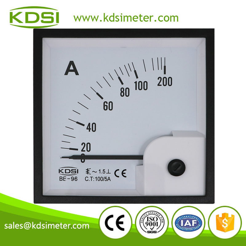 High quality professional BE-96 AC100/5A ac panel analog ampere meter