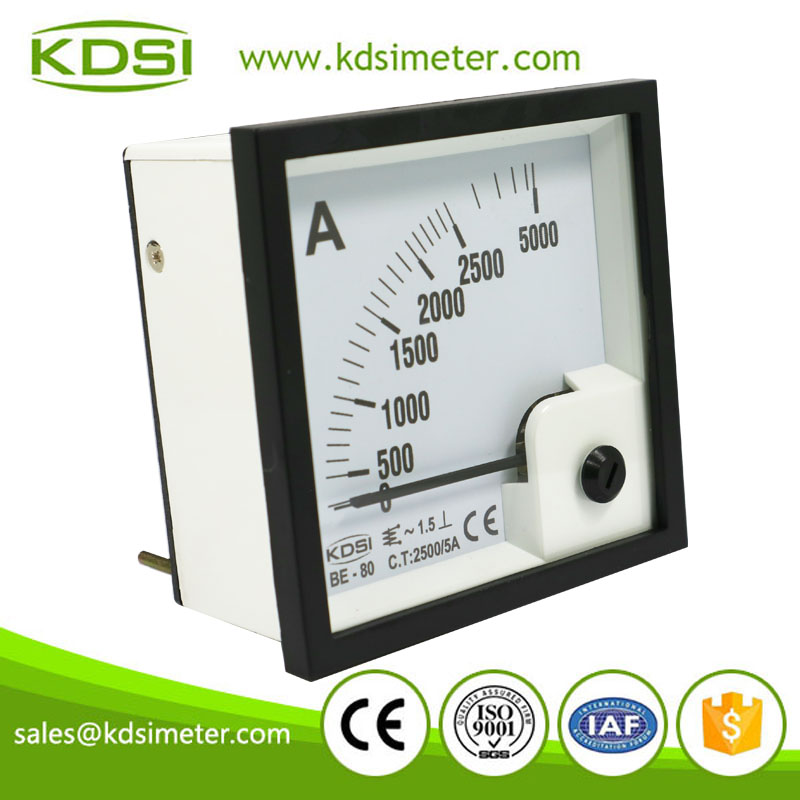 KDSI electronic apparatus BE-80 AC2500/5A analog panel ac ammeter for ct