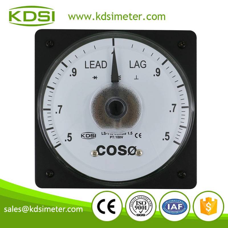 Taiwan technology LS-110 COS 5A 100V analog panel power factor meter