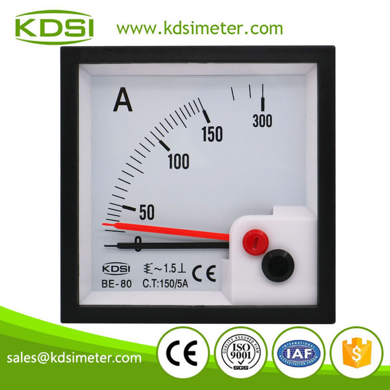20 years Professional Manufacturer BE-80 AC150/5A with red pointer ac analog panel mount ammeter