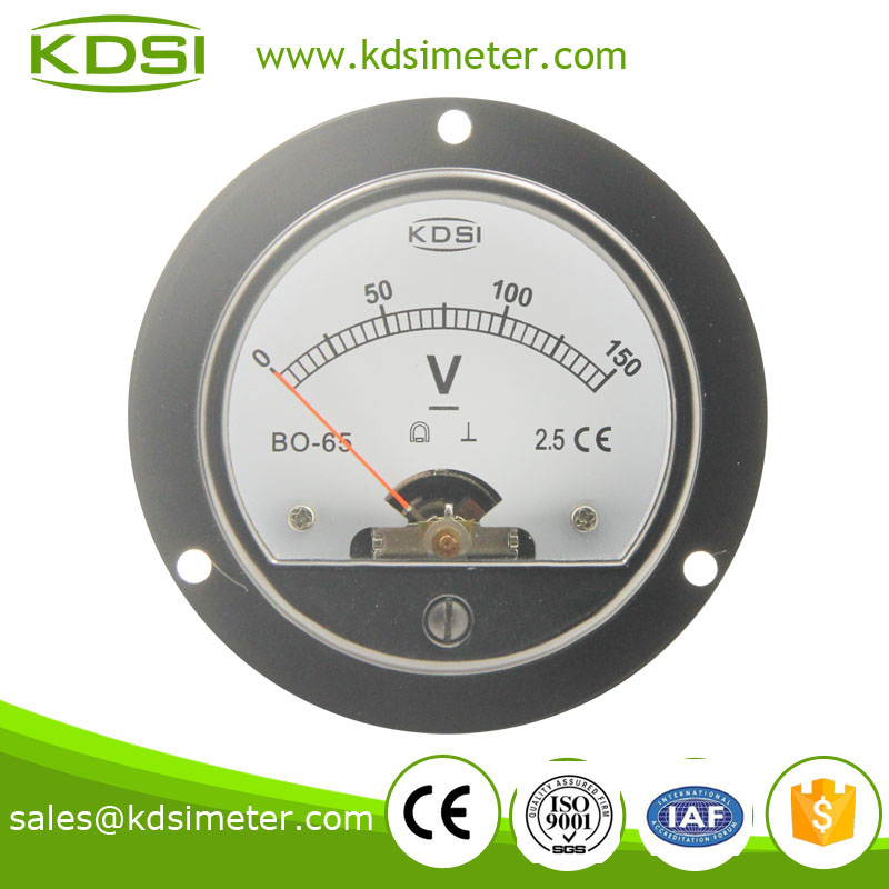 BO-65 DC Voltmeter DC150V red pointer round type moving coil analog panel meter