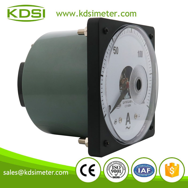 High quality LS-110 AC150/5A wide angle ac panel analog current ammeter