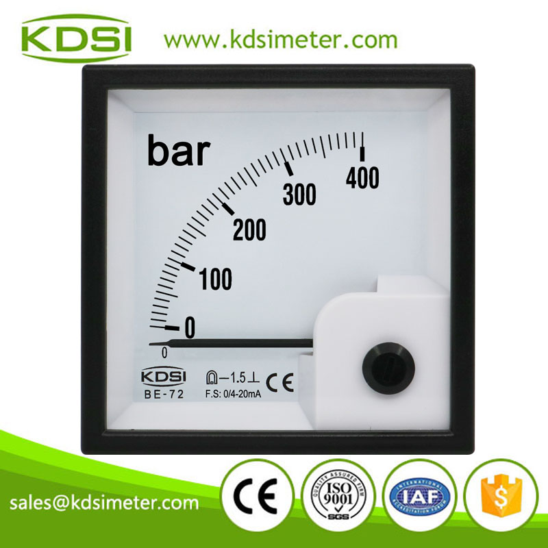 Easy installation BE-72 DC4-20mA 400bar Analog DC Panel Amp Pressure Meter
