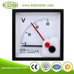 CE Approved BE-72 DC4-20mA 60V with red pointer voltmeter Analog DC Volt Panel Meter