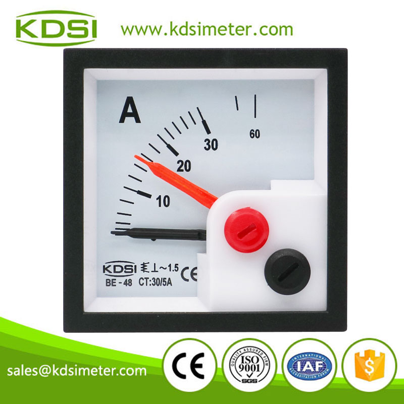 CE certificate BE-48 AC30/5A with red pointer ac mini analog panel current amp meter