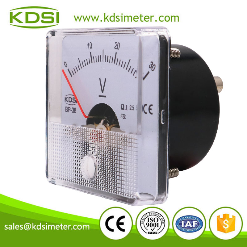 Small & high sensitivity BP-38 DC30V analog dc panel voltage meter