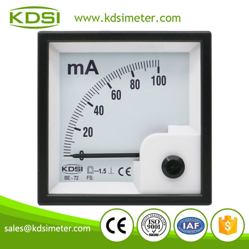 New Hot Sale Smart BE-72 DC100mA analog panel dc milliammeter