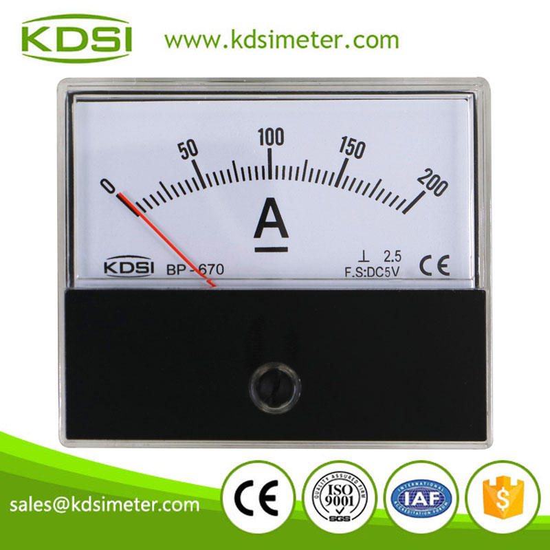 High quality professional BP-670 DC5V 200A dc analog amp current panel meter