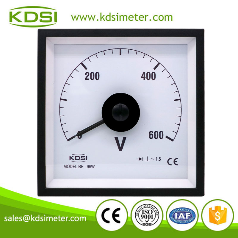 CE certificate BE-96W AC600V wide angle ac analog panel voltmeter for marine