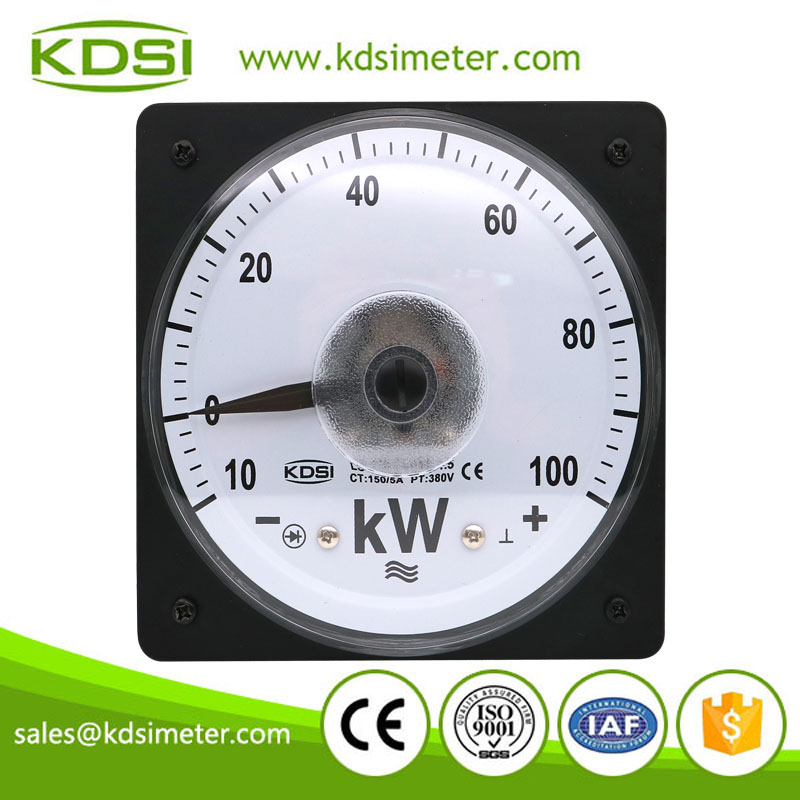 High quality LS-110 3P3W -10-100kW 150/5A 380V wide angle panel analog watt meter