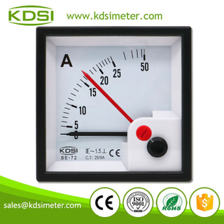 Easy Installation BE-72 AC25/5A Double Pointers AC Analog Panel Mount Ammeter 