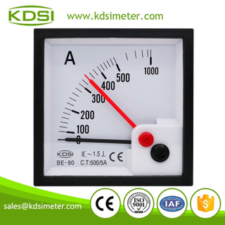 High quality professional BE-80 AC500/5A with red pointer ac analog panel mount ammeter