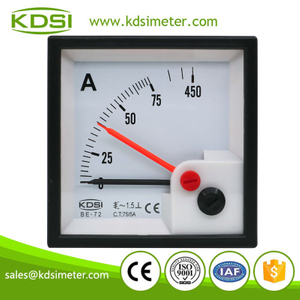 Square Type BE-72 AC75/5A 6times With Red Pointer AC Analog Panel Ammeter With Output