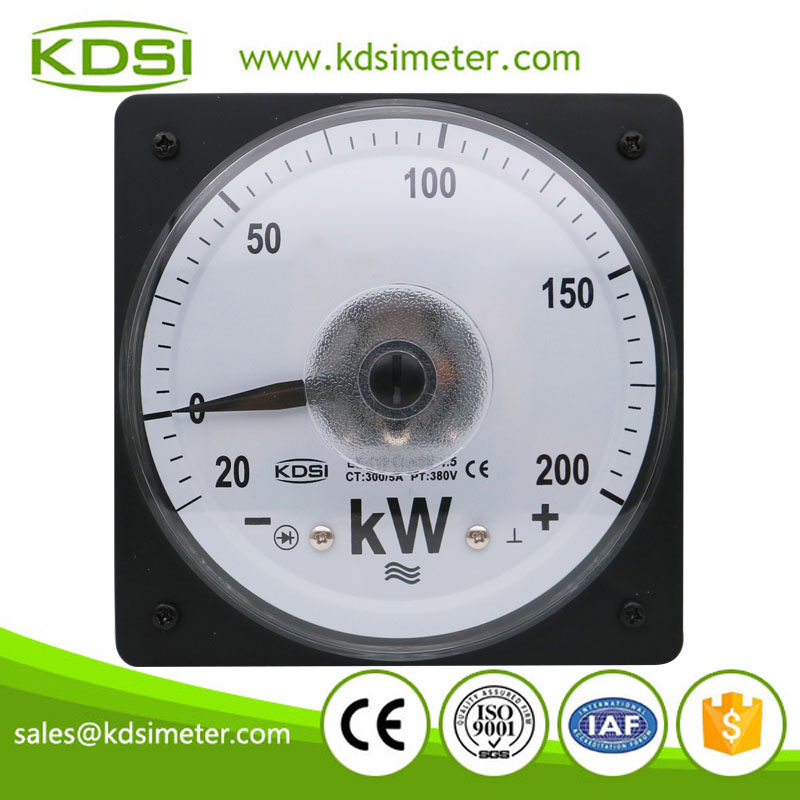 Industrial universal LS-110 3P3W -20-200kW 300/5A 380V wide angle panel analog kW meter