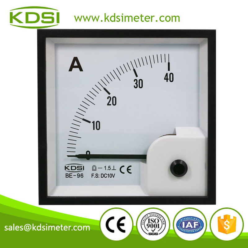 Square type BE-96 DC10V 40A analog dc panel mount ammeter