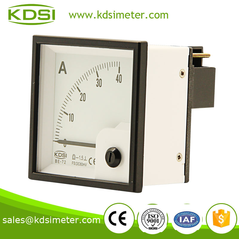 Dustproof BE-72 72*72 DC 60mV 40A display ammeter and voltmeter panel