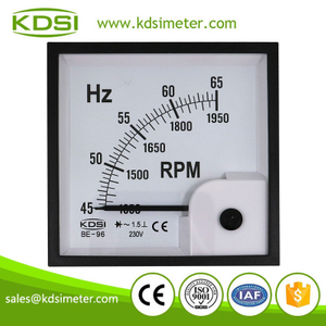 High Quality BE-96 45-65Hz+rpm 230V Panel Analog Hz+rpm Frequency Meter