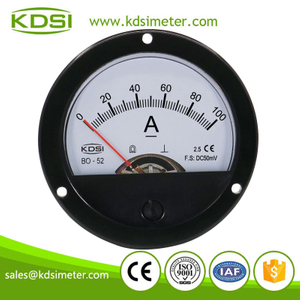 Easy operation BO-52 DC50mV 100A dc analog round panel ampere meter