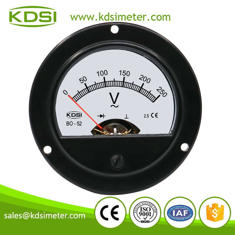 Hot Selling Good Quality BO-52 AC250V rectifier analog ac round panel mount voltmeter