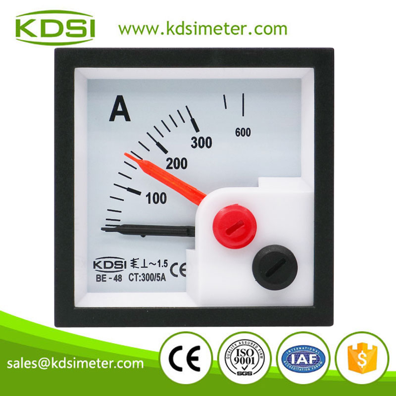 Hot sales BE-48 AC300/5A with red pointer ac analog panel ammeter with output