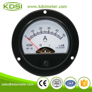 High quality professional BO-52 DC75mV 50A dc amp round analog panel meter