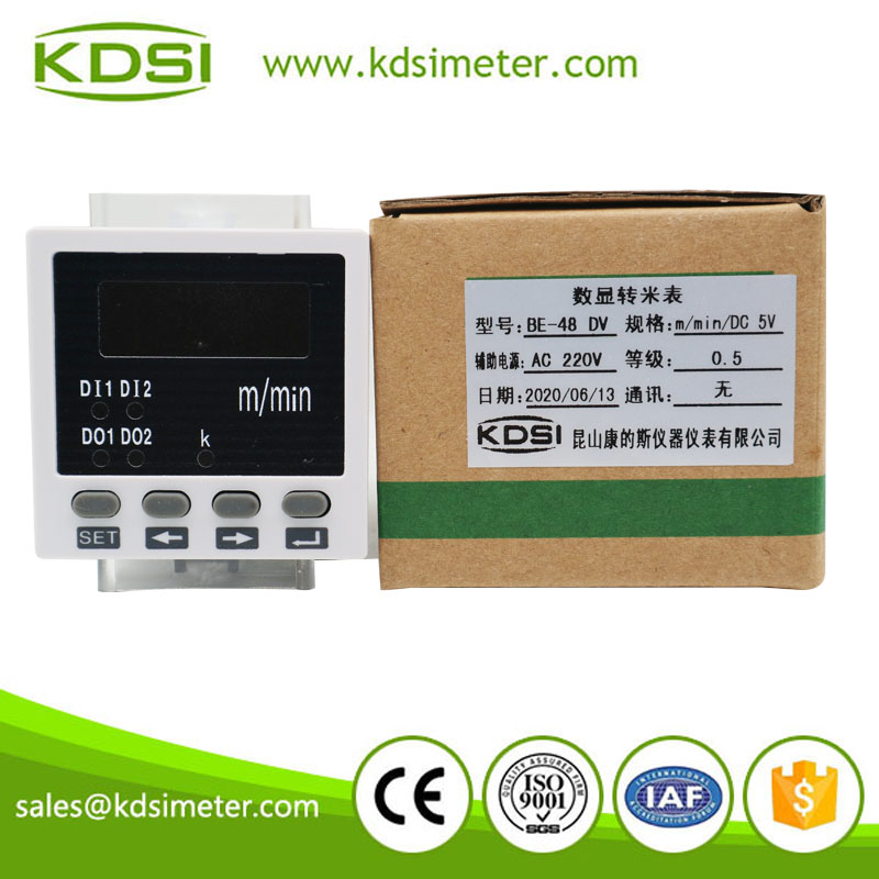 Factory direct sales BE-48DV DC5V m/min voltage meter with digital rpm display 