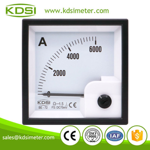 CE Approved BE-72 DC75mV 6000A analog dc panel mount ammeter for shunt