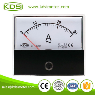Small & high sensitivity BP-670 AC30/5A analog ac panel mount ammeter