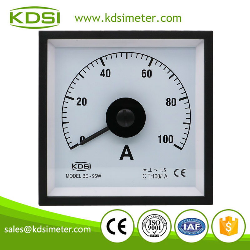 Easy operation BE-96W AC100/1A wide angle marine meter ac amp panel meter
