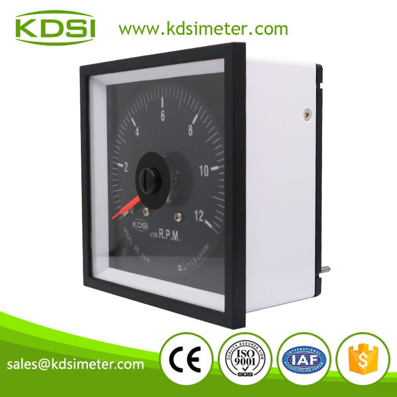 New model BE-96W DC6V 12x100rpm backlighting wide angle panel analog rpm meter