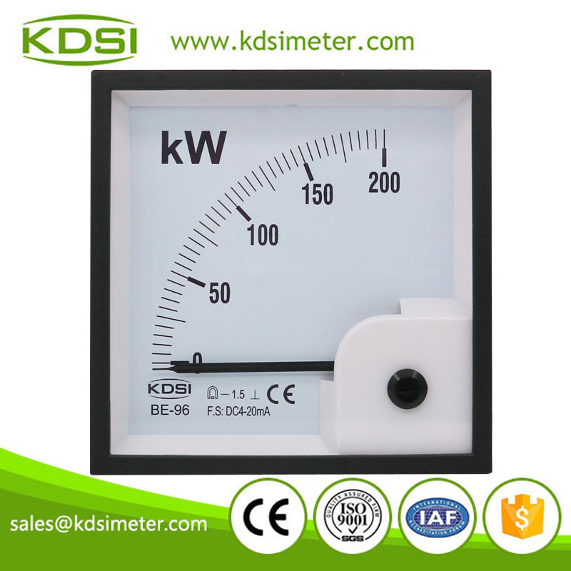 High quality professional BE-96 DC4-20mA 200kW dc analog amp kW panel meter