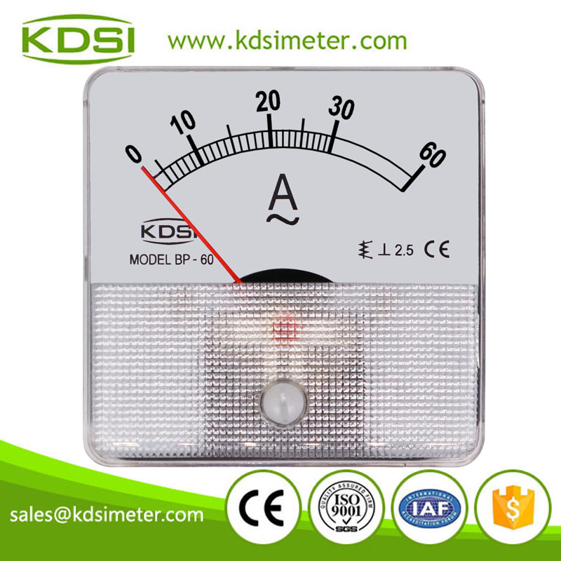 Easy operation BP-60 AC30A 2 times overload panel analog ac small ammeter